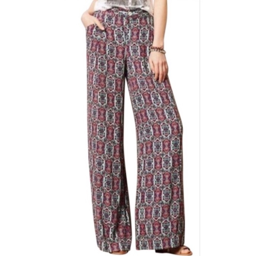 Anthropologie Printed Wide Leg Pants